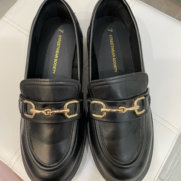 Black Loafers with Gold Hardware - Picture 4 of 4
